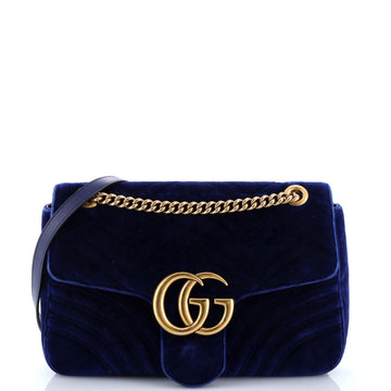 Gucci GG Marmont Flap Bag Matelasse Velvet Medium
