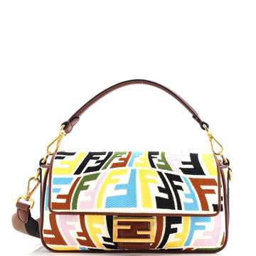 Fendi Baguette NM Bag Fish-Eye FF Embroidered Canvas Medium