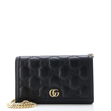 Gucci Petite GG Marmont Chain Wallet GG Matelasse Leather Mini