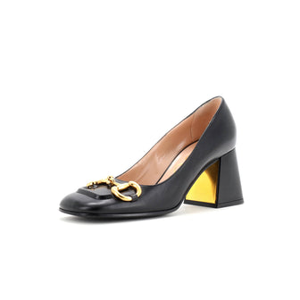 Gucci Women's Horsebit Mid-Heel Pumps Leather