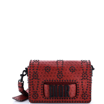Christian Dior Dio(r)evolution Flap Bag Studded Embossed Leather Medium