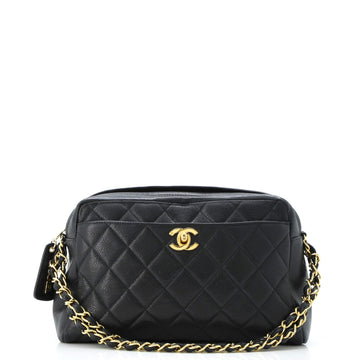 Chanel Vintage Front Pocket Camera Bag Quilted Caviar Small