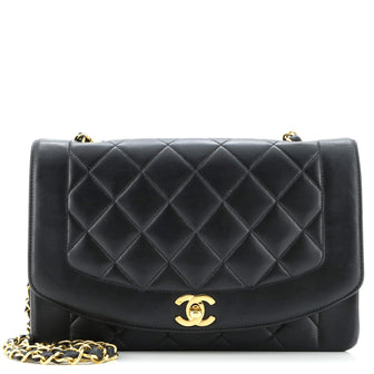 Chanel Vintage Diana Flap Bag Quilted Lambskin Medium
