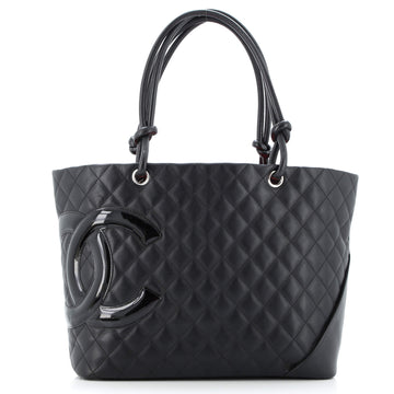 Chanel Cambon Tote Quilted Leather Large