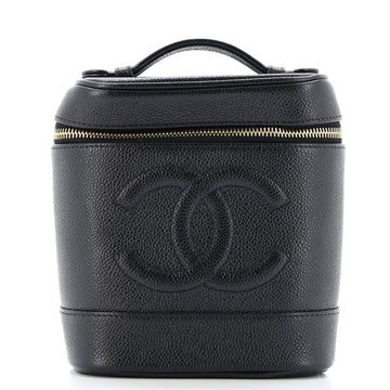 Chanel Vintage Timeless Cosmetic Case Caviar Tall