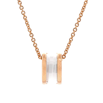 Bvlgari B.Zero1 Pendant Necklace 18K Rose Gold and Ceramic