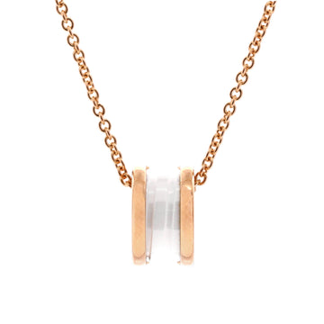 Bvlgari B.Zero1 Pendant Necklace 18K Rose Gold and Ceramic
