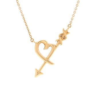 Tiffany & Co. Paloma Picasso Graffiti Heart and Arrow Pendant Necklace 18K Rose Gold Small