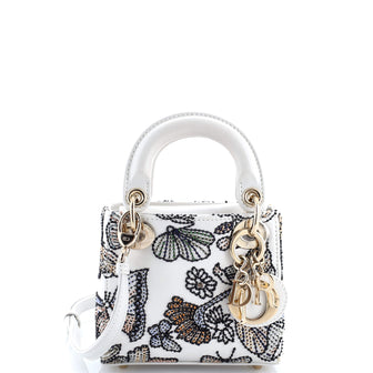 Christian Dior Lady Dior Bag Beaded Embroidered Leather Micro
