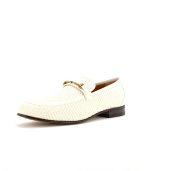 Gucci Men's Horsebit Loafers Woven Leather