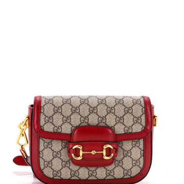 Gucci Horsebit 1955 Shoulder Bag GG Coated Canvas with Leather Mini