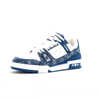 Louis Vuitton Men's LV Trainer Sneakers Monogram Empreinte Leather and Monogram Denim
