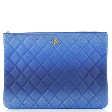 Chanel O Case Clutch Quilted Ombre Caviar Medium