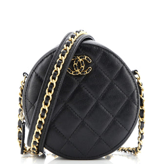 Chanel Chain Infinity Round Clutch with Chain Quilted Lambskin