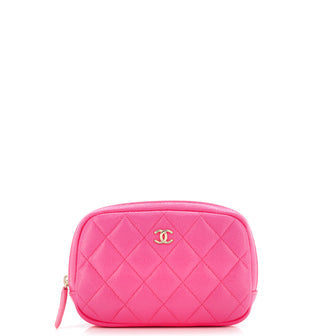 Chanel Curvy Cosmetic Pouch Quilted Caviar Small