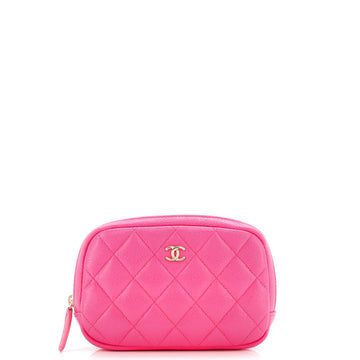 Chanel Curvy Cosmetic Pouch Quilted Caviar Small