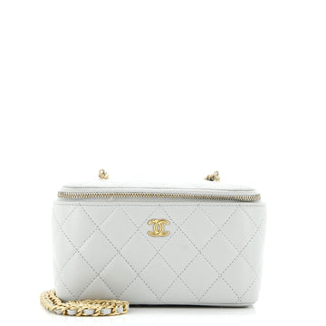 Chanel Pearl Crush Vanity Case with Chain Quilted Lambskin Small
