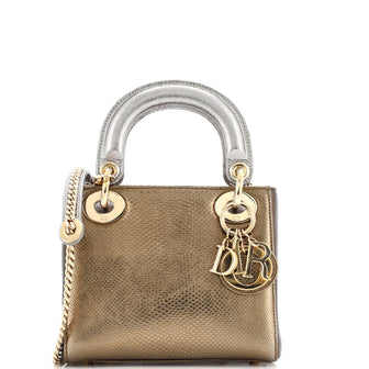 Christian Dior Lady Dior Chain Bag Lizard Mini