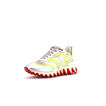 Labotine 20 Christian Louboutin Women's Sharkina Sneakers Leather and Mesh Gray 3475402