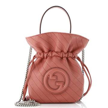 Gucci Blondie NM Bucket Bag Diagonal Quilted Leather Mini