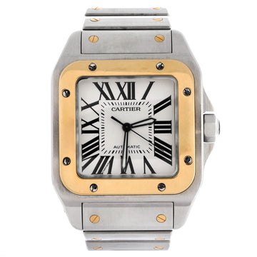 Cartier Santos 100 Automatic Watch Stainless Steel and Yellow Gold 40