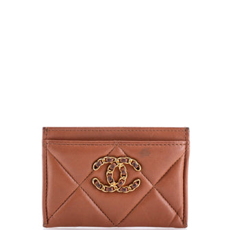 Chanel 19 Card Holder Quilted Leather