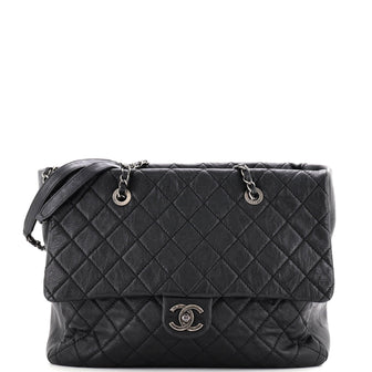 Chanel Front Pocket Shopping Tote Quilted Calfskin Medium