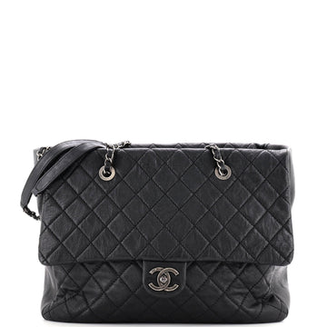 Chanel Front Pocket Shopping Tote Quilted Calfskin Medium