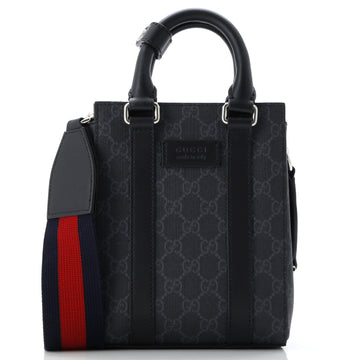 Gucci Convertible Web Open Tote GG Coated Canvas Mini