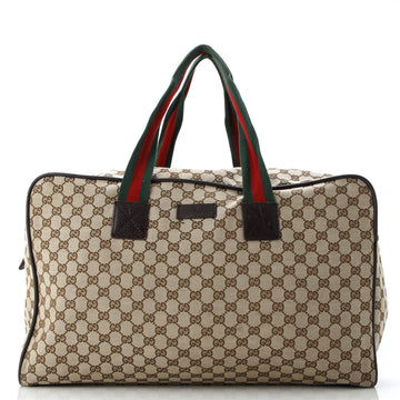 Gucci Web Carry On Duffle Bag GG Canvas Large
