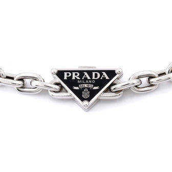 Prada Symbole Pendant Necklace Sterling Silver