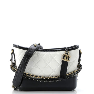 Chanel Bicolor Gabrielle Hobo Quilted Aged Calfskin Small