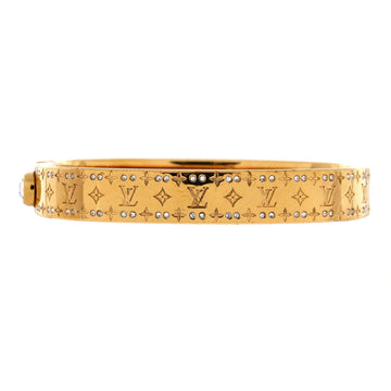 Louis Vuitton Nanogram Cuff Bracelet Metal with Crystals