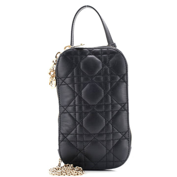 Christian Dior Lady Dior Phone Holder on Chain Cannage Quilt Lambskin