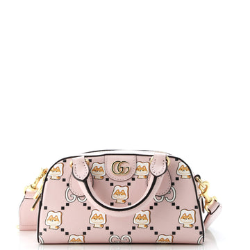 Gucci Ophidia Convertible Boston Top Handle Bag Kawaii Printed Leather Mini