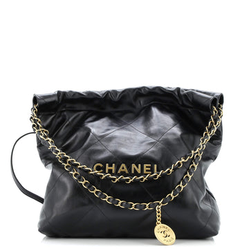 Chanel 22 Chain Hobo Quilted Calfskin Small