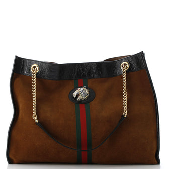 Gucci Rajah Chain Tote Suede Large