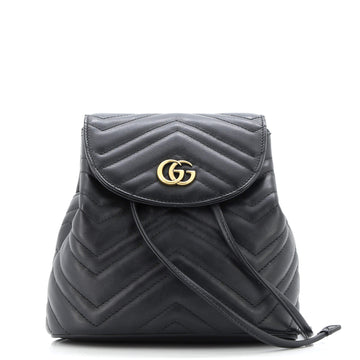 Gucci GG Marmont Drawstring Backpack Matelasse Leather Mini