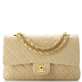 Chanel Vintage Classic Double Flap Bag Quilted Lambskin Medium