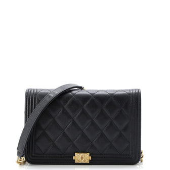 Chanel Boy Wallet on Chain Quilted Caviar