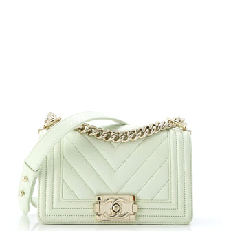 Chanel Boy Flap Bag Chevron Caviar Small