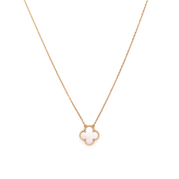 Van Cleef & Arpels Vintage Alhambra Pendant Necklace 18K Yellow Gold and Mother of Pearl