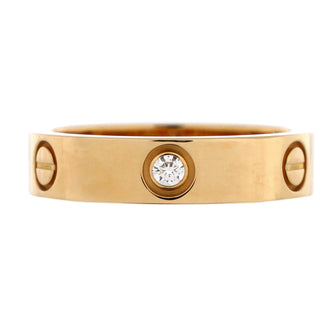Cartier Love 3 Diamonds Band Ring 18K Yellow Gold with Diamonds