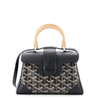 Goyard Saigon Top Handle Bag Coated Canvas with Leather Mini