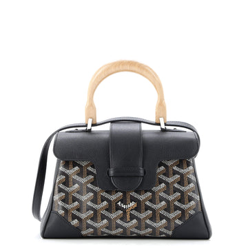 Goyard Saigon Top Handle Bag Coated Canvas with Leather Mini