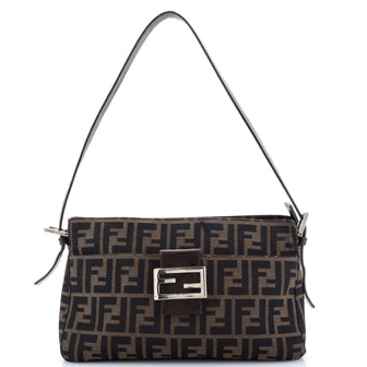 Fendi Vintage Pocket Shoulder Bag Zucca Canvas Small