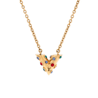 Louis Vuitton Essential V Planet Necklace Metal and Rhinestones