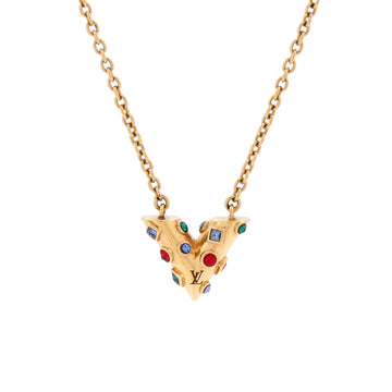 Louis Vuitton Essential V Planet Necklace Metal and Rhinestones