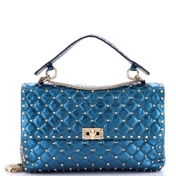 Valentino Garavani Rockstud Spike Flap Bag Quilted Leather Large