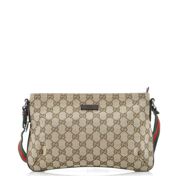 Gucci Web Strap Messenger Bag GG Canvas Small